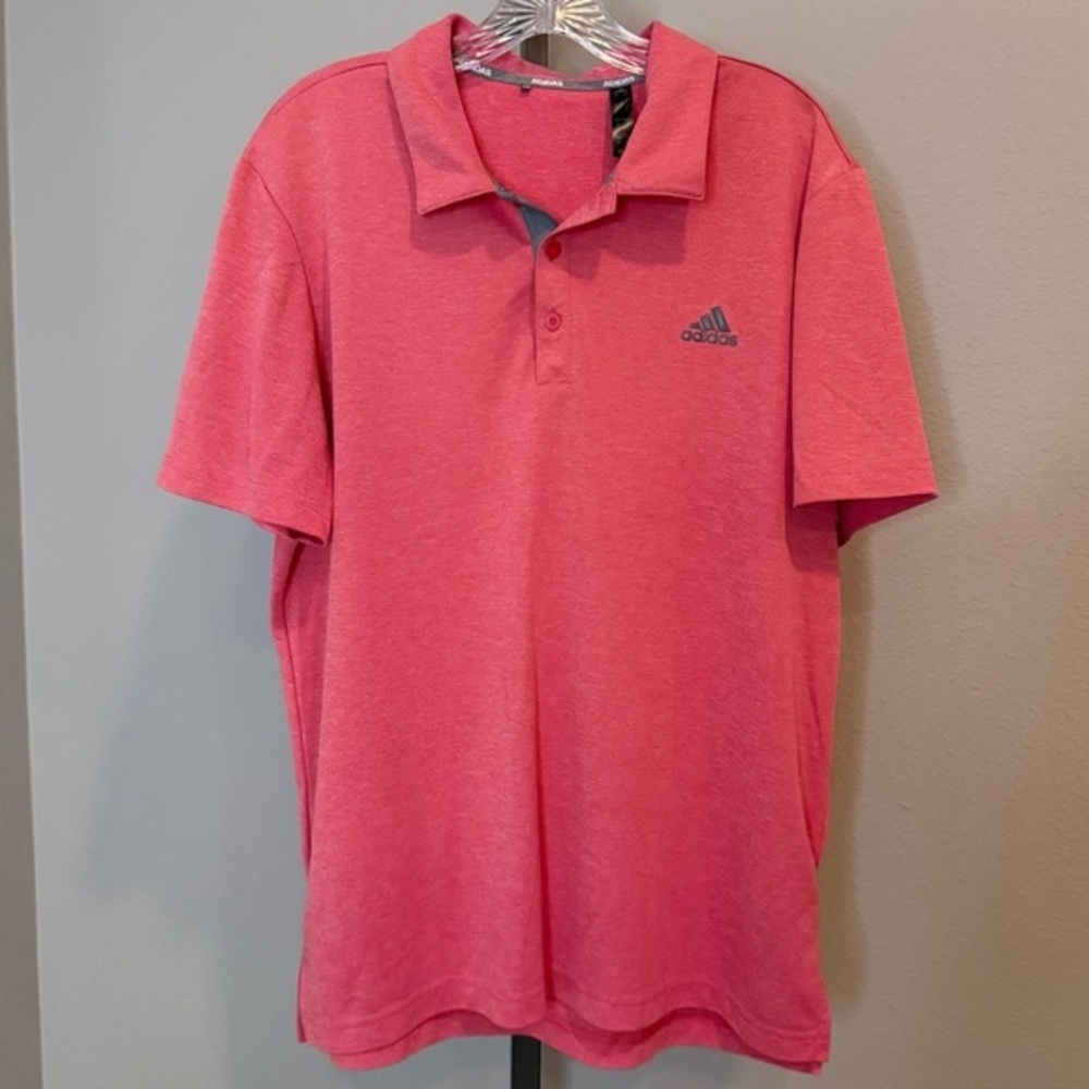 Adidas men’s size large orange/ gray short sleeve polo shirt
